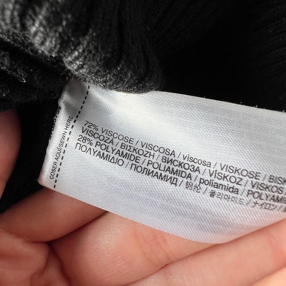 Mango Womens Black Ribbed V-Neck Preppy Prep Old Money Cardigan Sweater Small - Picture 5 of 13